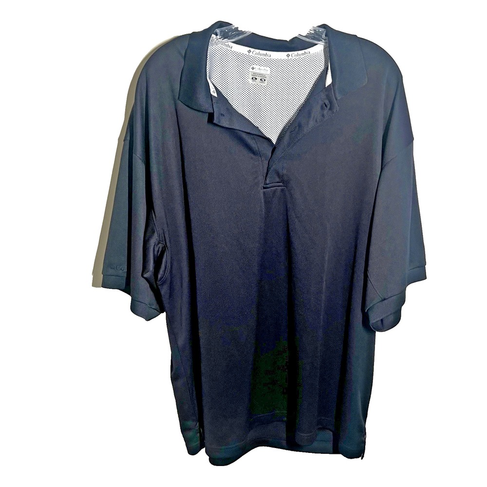Columbia Polo Shirt‎ Mens XL  Black Omni-Wick Performance Golf Athletic Mesh